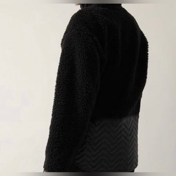 NWT- Athleta Cozy Sherpa Snap Seeatshirt, Size 1X - Picture 2 of 6